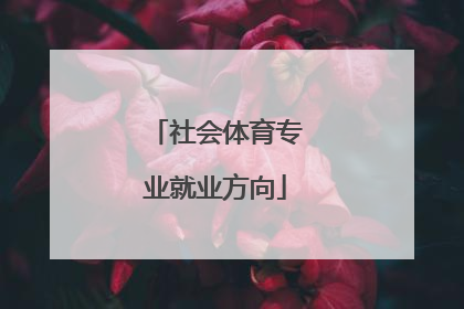 社会体育专业就业方向