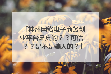 神州网络电子商务创业平台是真的??可信??是不是骗人的?