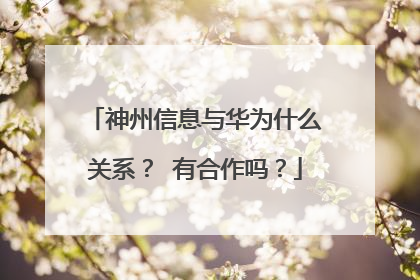 神州信息与华为什么关系? 有合作吗?