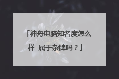 神舟电脑知名度怎么样 属于杂牌吗?