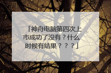 神舟电脑第四次上市成功了没有？什么时候有结果？？？