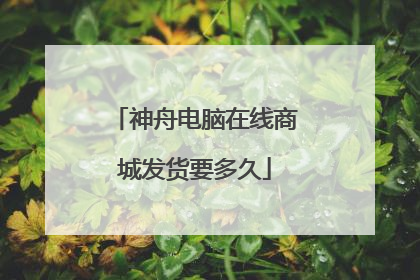 神舟电脑在线商城发货要多久