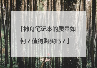 神舟笔记本的质量如何？值得购买吗？