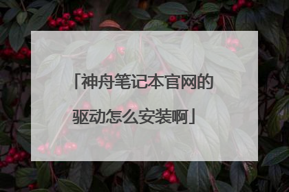 神舟笔记本官网的驱动怎么安装啊