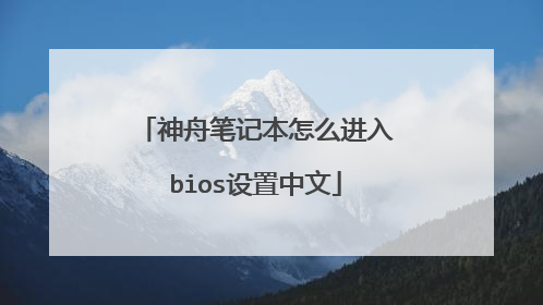 神舟笔记本怎么进入bios设置中文