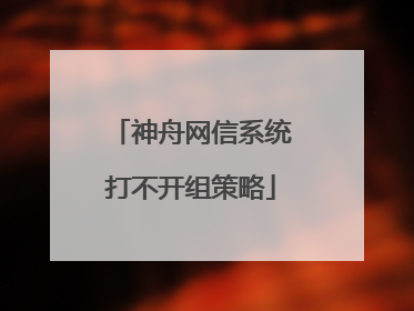 神舟网信系统打不开组策略