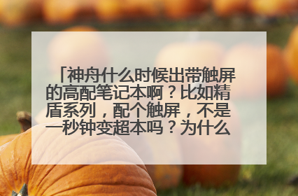 神舟什么时候出带触屏的高配笔记本啊?比如精盾系列,配个触屏,不是一秒钟变超本吗?为什么到现在还不出呢