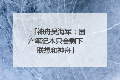 神舟吴海军:国产笔记本只会剩下联想和神舟