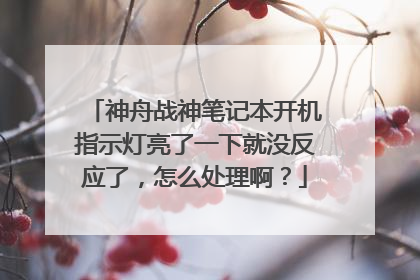 神舟战神笔记本开机指示灯亮了一下就没反应了,怎么处理啊?