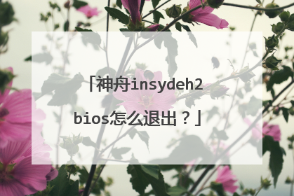 神舟insydeh2bios怎么退出？