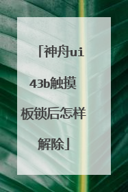 神舟ui43b触摸板锁后怎样解除