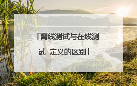 离线测试与在线测试 定义的区别