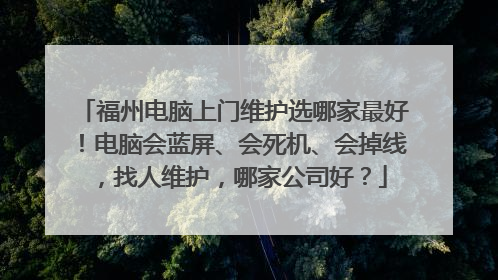 福州电脑上门维护选哪家最好！电脑会蓝屏、会死机、会掉线，找人维护，哪家公司好？