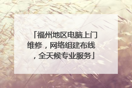 福州地区电脑上门维修,网络组建布线,全天候专业服务