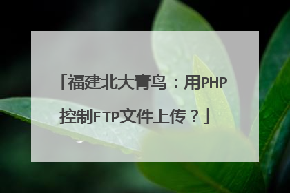 福建北大青鸟：用PHP控制FTP文件上传？