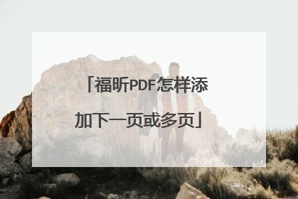福昕PDF怎样添加下一页或多页