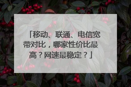 移动、联通、电信宽带对比,哪家性价比最高?网速最稳定?