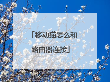 移动猫怎么和路由器连接