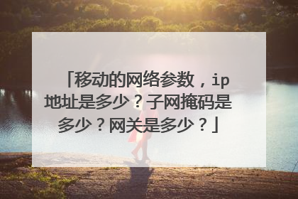 移动的网络参数,ip地址是多少?子网掩码是多少?网关是多少?