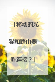 移动的光猫和路由器咋连接？