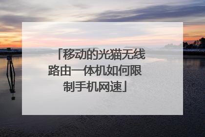 移动的光猫无线路由一体机如何限制手机网速