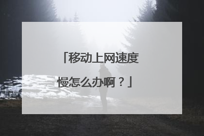 移动上网速度慢怎么办啊?