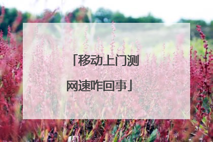 移动上门测网速咋回事