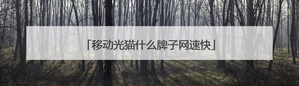移动光猫什么牌子网速快