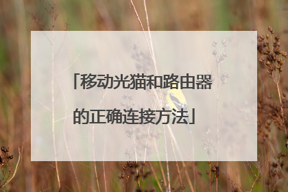 移动光猫和路由器的正确连接方法