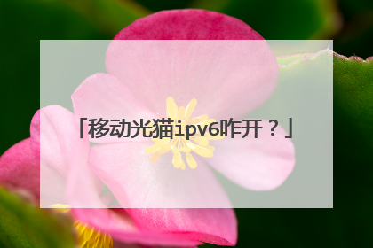 移动光猫ipv6咋开？