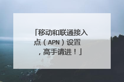 移动和联通接入点(APN)设置,高手请进!