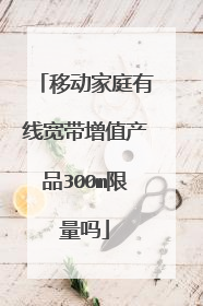移动家庭有线宽带增值产品300m限量吗