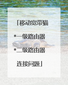移动宽带猫*一级路由器*二级路由器连接问题