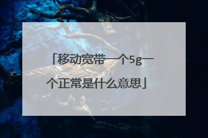 移动宽带一个5g一个正常是什么意思