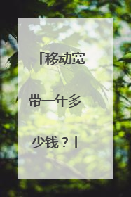 移动宽带一年多少钱？