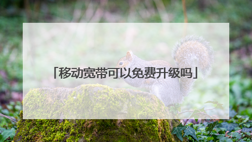 移动宽带可以免费升级吗