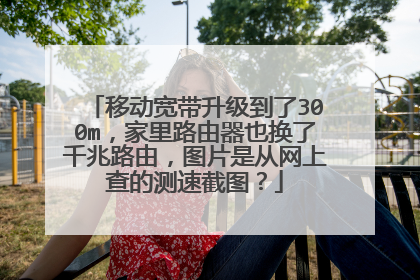 移动宽带升级到了300m,家里路由器也换了千兆路由,图片是从网上查的测速截图?