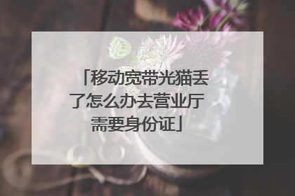 移动宽带光猫丢了怎么办去营业厅需要身份证