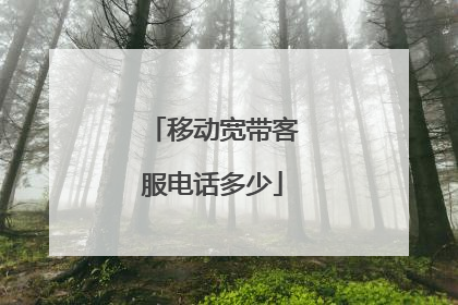 移动宽带客服电话多少