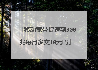 移动宽带提速到300兆每月多交10元吗