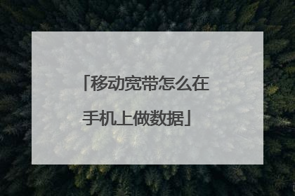 移动宽带怎么在手机上做数据
