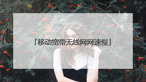 移动宽带无线网网速慢