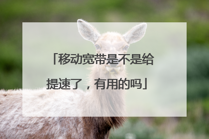 移动宽带是不是给提速了,有用的吗