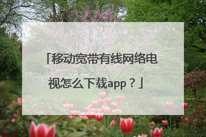 移动宽带有线网络电视怎么下载app?