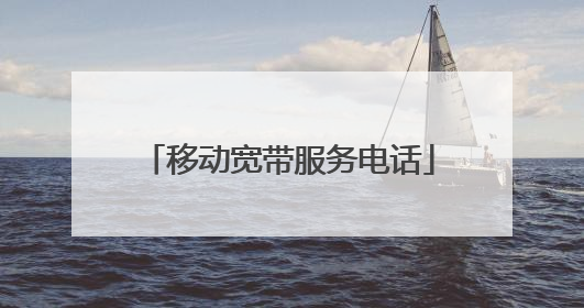 移动宽带服务电话