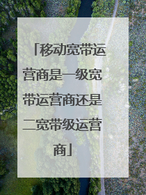 移动宽带运营商是一级宽带运营商还是二宽带级运营商