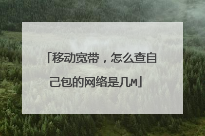 移动宽带，怎么查自己包的网络是几M
