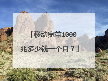 移动宽带1000兆多少钱一个月？