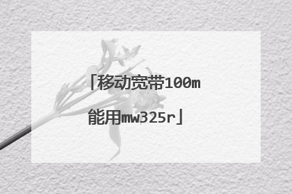移动宽带100m能用mw325r