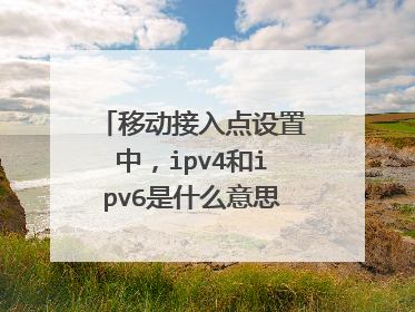 移动接入点设置中,ipv4和ipv6是什么意思,有什么区别
